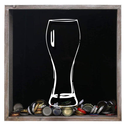 Pilsner Glass Beer Cap Shadow Box