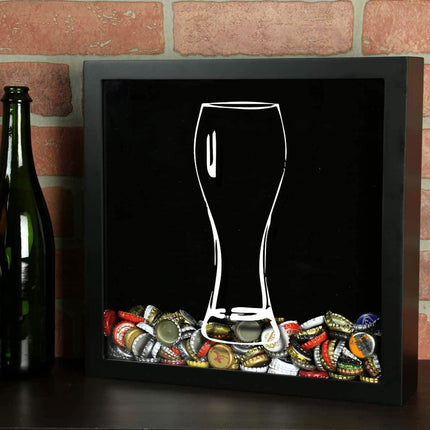 Pilsner Glass Beer Cap Shadow Box