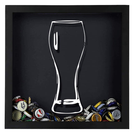 Pilsner Glass Beer Cap Shadow Box