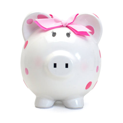 Pink Polka Dot Piggy Bank