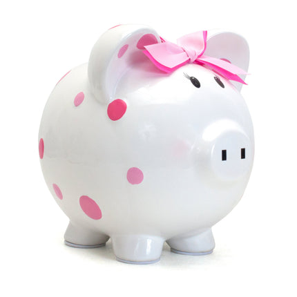 Pink Polka Dot Piggy Bank