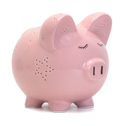 Pink Night Light Piggy Bank
