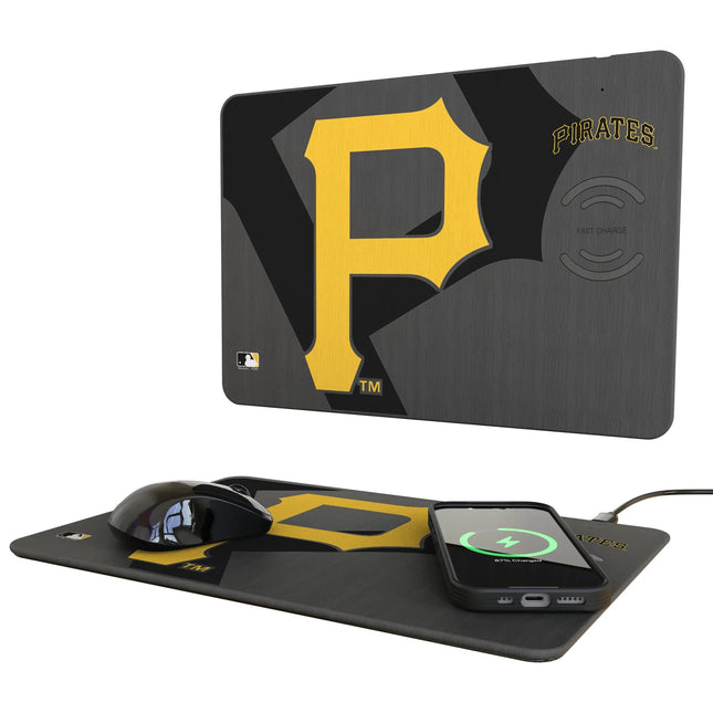 Pittsburgh Pirates Monocolor Tilt 15-Watt Wireless Charger and Mouse Pad