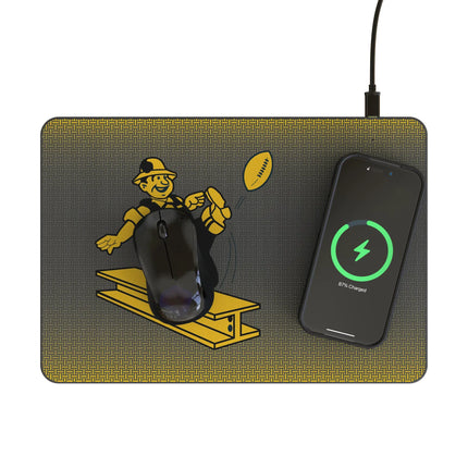 Pittsburgh Steelers 1961 Historic Collection Linen 15-Watt Wireless Charger and Mouse Pad