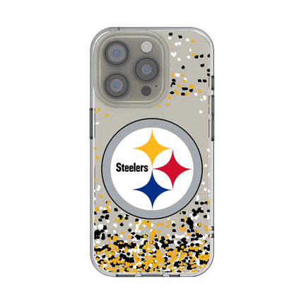 Pittsburgh Steelers Confetti Clear Phone Case for Apple iPhone