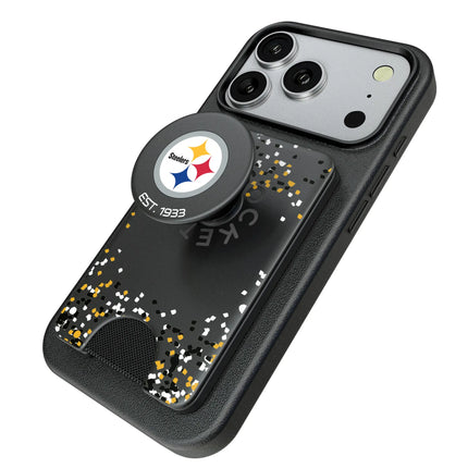 Pittsburgh Steelers Confetti PopSockets MagSafe-Compatible PopWallet+