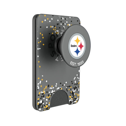 Pittsburgh Steelers Confetti PopSockets MagSafe-Compatible PopWallet+