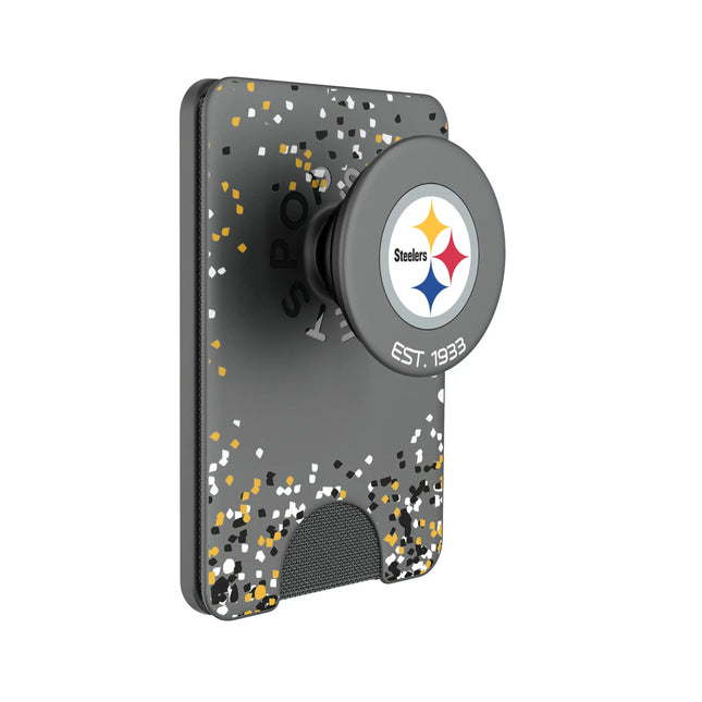 Pittsburgh Steelers Confetti PopSockets MagSafe-Compatible PopWallet+