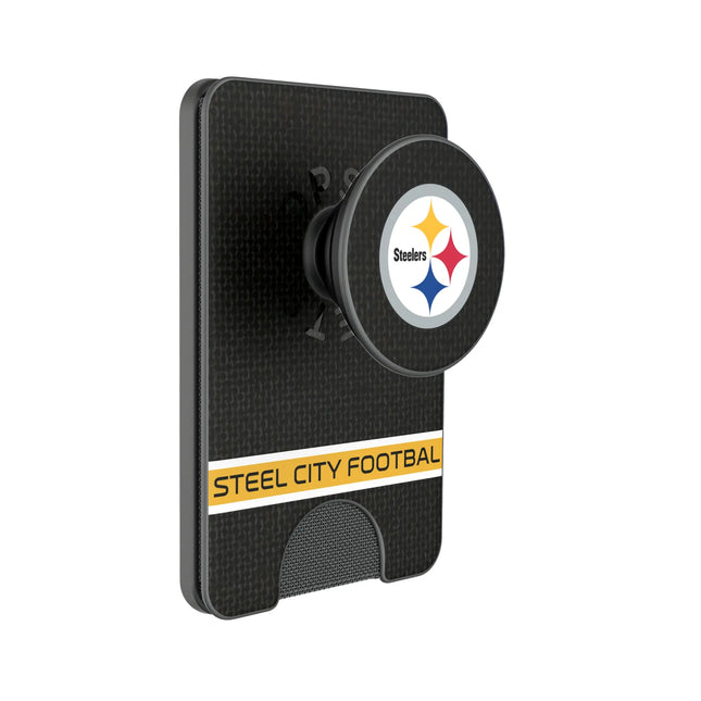 Pittsburgh Steelers Endzone Solid PopSockets MagSafe-Compatible PopWallet+