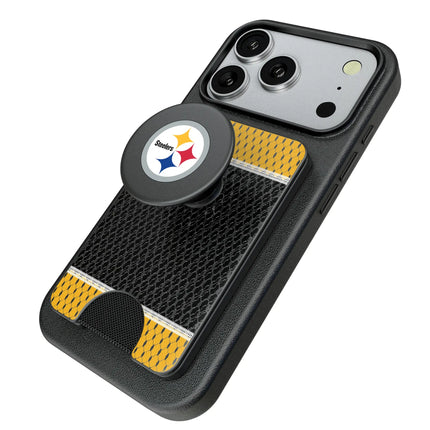 Pittsburgh Steelers Mesh PopSockets MagSafe-Compatible PopWallet+
