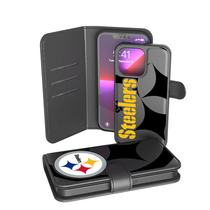 Pittsburgh Steelers Monocolor Tilt Wallet Phone Case for Apple iPhone