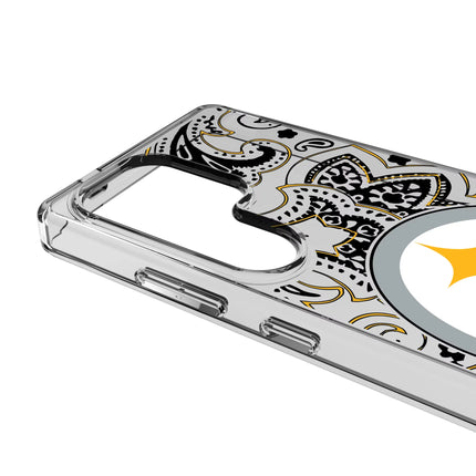 Pittsburgh Steelers Paisley Clear Phone Case for Samsung Galaxy