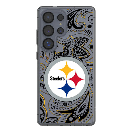 Pittsburgh Steelers Paisley Clear Phone Case for Samsung Galaxy