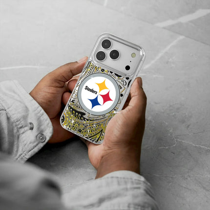 Pittsburgh Steelers Paisley Glitter Phone Case for Apple iPhone