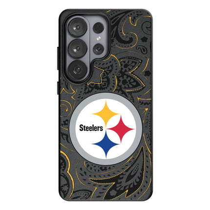 Pittsburgh Steelers Paisley MagSafe Compatible Phone Case for Samsung Galaxy
