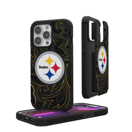 Pittsburgh Steelers Paisley Rugged Phone Case for Apple iPhone