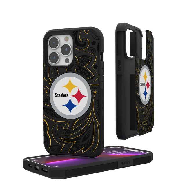 Pittsburgh Steelers Paisley Rugged Phone Case for Apple iPhone