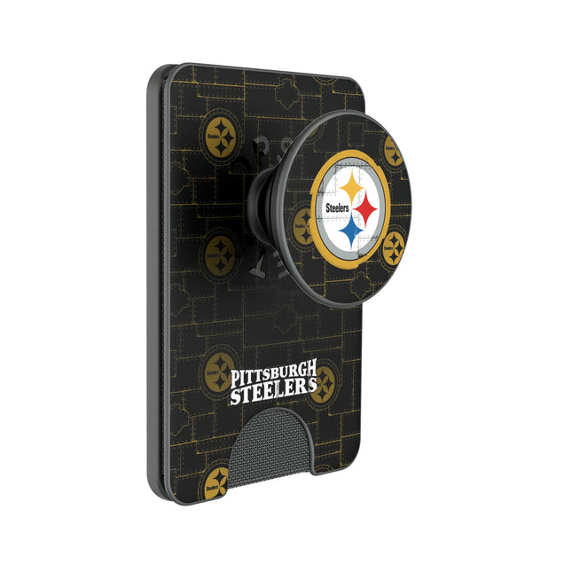 Pittsburgh Steelers Rivet PopSockets MagSafe-Compatible PopWallet+