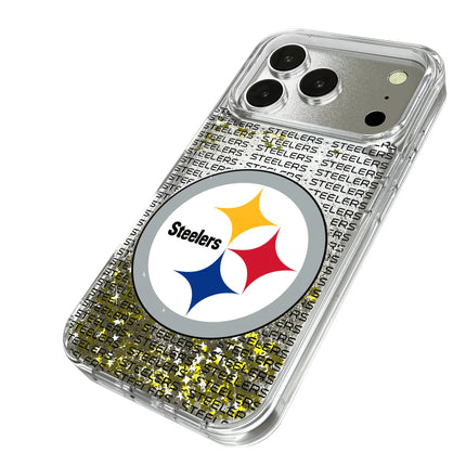 Pittsburgh Steelers Text Backdrop Glitter Phone Case for Apple iPhone