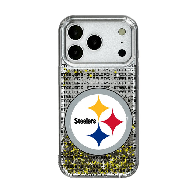 Pittsburgh Steelers Text Backdrop Glitter Phone Case for Apple iPhone