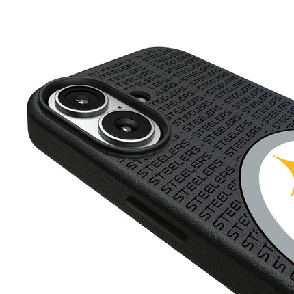 Pittsburgh Steelers Text Backdrop MagSafe Compatible Phone Case for Apple iPhone