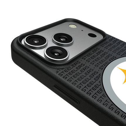Pittsburgh Steelers Text Backdrop MagSafe Compatible Phone Case for Apple iPhone
