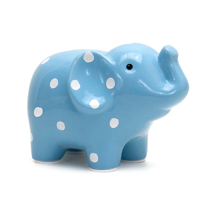 Blue Polka Dot Elephant Bank