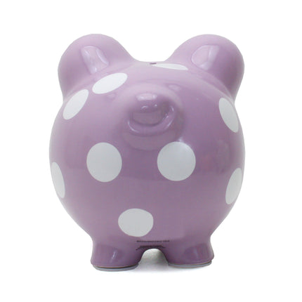 Purple Polka Dot Piggy Bank