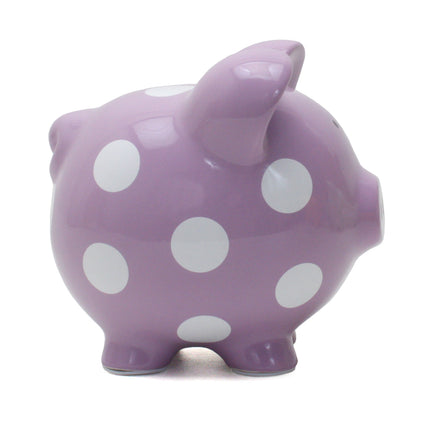 Purple Polka Dot Piggy Bank