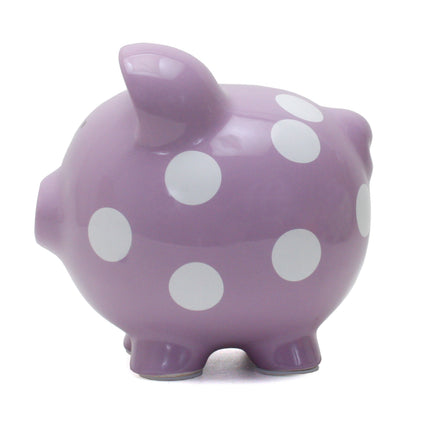 Purple Polka Dot Piggy Bank