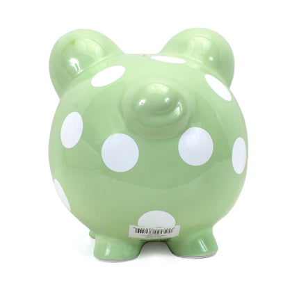 Sage Polka Dot Piggy Bank