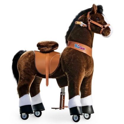 Pony Cycle Dark Brown Horse With White Hoof Ride On X-Large