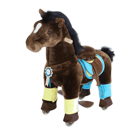 Ponycycle Ride On Chocolate Brown Horse - Small