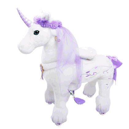 Ponycycle Ride On Unicorn With Purple Horn - Large