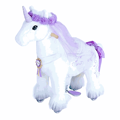 PonyCycle Ride On Unicorn With Purple Horn - Small