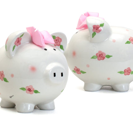 Posies and Polka Dots Large Piggy Bank