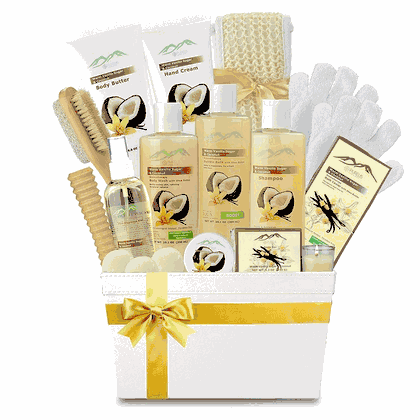 Premium Deluxe Bath & Body Vanilla Coconut Gift Basket
