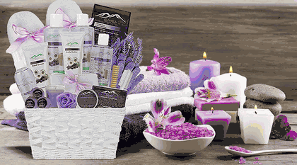 Premium Purelis Deluxe Spa Bath & Body Gift Basket - Lavender & Chamomile