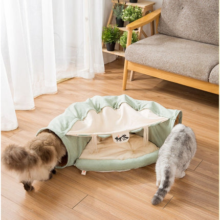 Collapsible Removable Cat Tunnel Tube With Cat Bed Set
