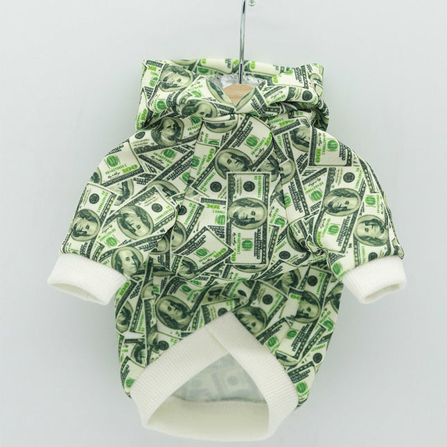 Money Print Dog Hoodie