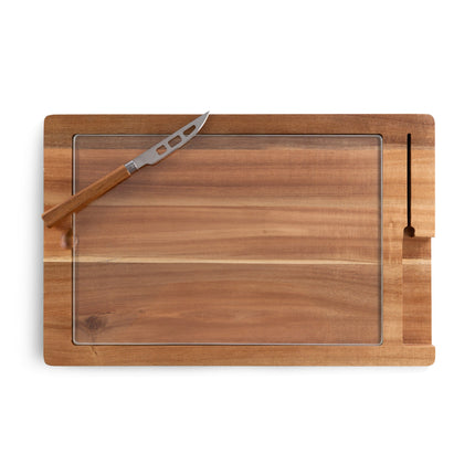 Ventana Tempered Glass and Acacia Cheese Board and Knife Set