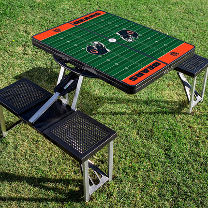 Chicago Bears Football Field - Picnic Table Portable Folding Table with Seats