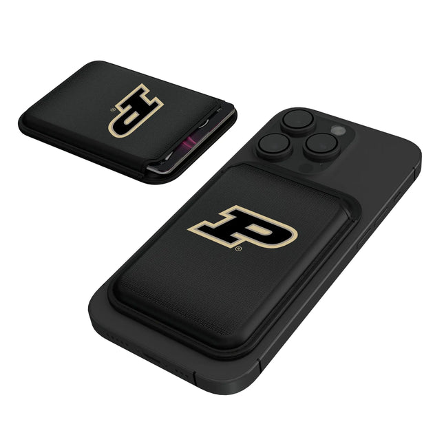 Purdue University Boilermakers Linen Black Magnetic Credit Card Wallet