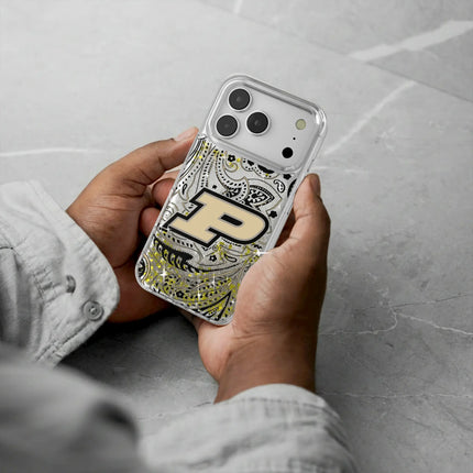 Purdue University Boilermakers Paisley Glitter Phone Case for Apple iPhone