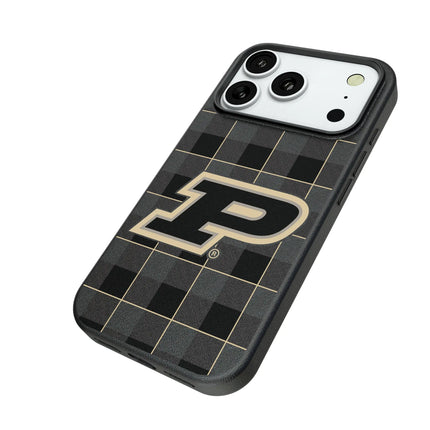 Purdue University Boilermakers Plaid MagSafe Compatible Phone Case for Apple iPhone