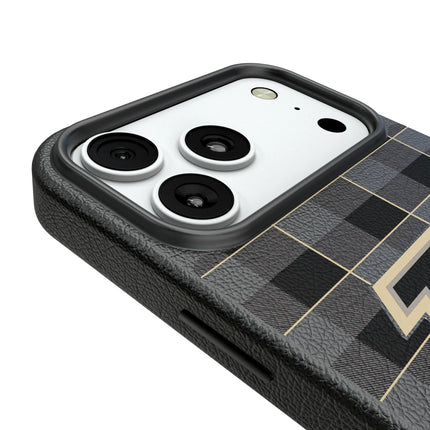 Purdue University Boilermakers Plaid MagSafe Compatible Phone Case for Apple iPhone