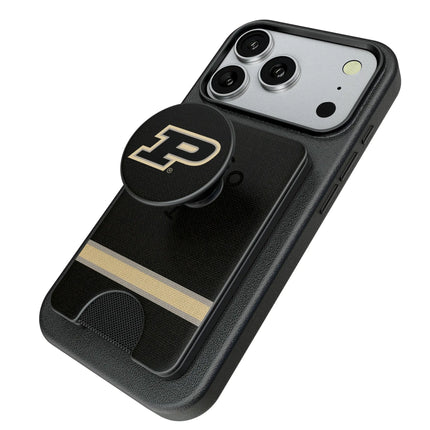 Purdue University Boilermakers Stripe PopSockets MagSafe-Compatible PopWallet+