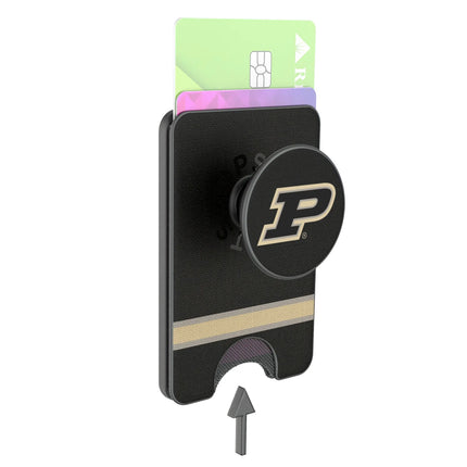 Purdue University Boilermakers Stripe PopSockets MagSafe-Compatible PopWallet+