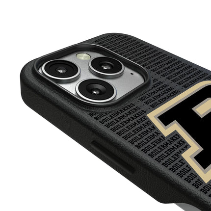 Purdue University Boilermakers Text Backdrop MagSafe Compatible Phone Case for Apple iPhone