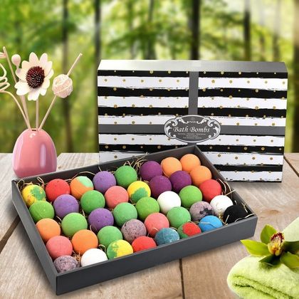 Purelis Natural Bath Bomb Gift Set - 40 Pieces